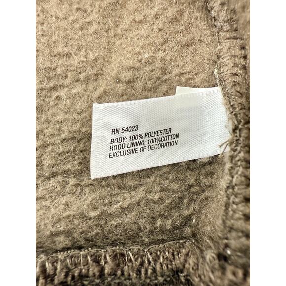 babyGap Toddler 4yrs Brown Fleece Zip Hoodie M Grey GAP Logo Fleece Lined EUC - Picture 6 of 6